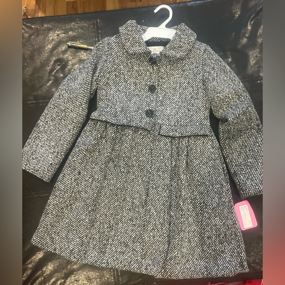 Gilrs Faux Tweed Pea Coat